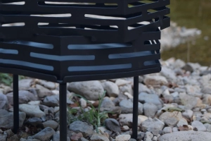 Sześciokątne palenisko ogrodowe z grillem – Hexagon Industrial Design